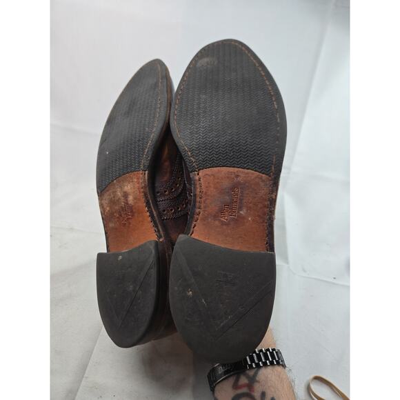 Allen Edmond Morgan Brown Leather WingTip Oxford Dress Shoes Men Size 10 D main image 4